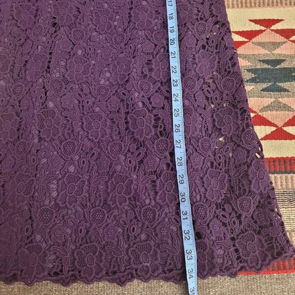 Diane Von Furstenberg Hippolyte Crochet Lace Mini Dress Sz 6 Purple‎ Cotton Silk - Picture 8 of 10